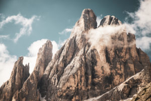 Mountain peak, Einser Kofel, part of the 'Sexten Sundial', Dolomites, South Tyrol, Italy, Mountain peak, Einser Kofel, part of the 'Sexten Sundial', Dolomites, South Tyrol, Italy,
